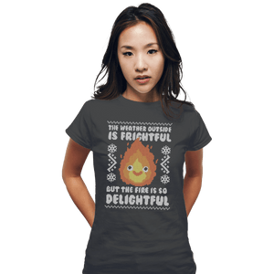 Shirts Fitted Shirts, Woman / Small / Charcoal Delightful Fire