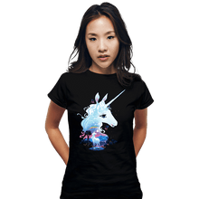 Load image into Gallery viewer, Daily_Deal_Shirts Fitted Shirts, Woman / Small / Black The Last Unicorn
