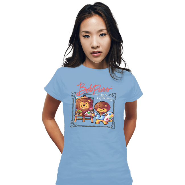 Secret_Shirts Fitted Shirts, Woman / Small / Powder Blue Kitty Painter!
