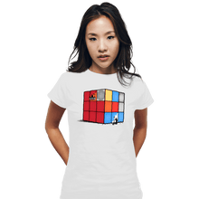 Load image into Gallery viewer, Shirts Fitted Shirts, Woman / Small / White Solving The Cube
