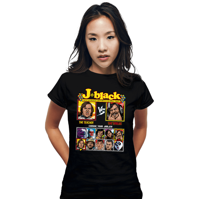 Daily_Deal_Shirts Fitted Shirts, Woman / Small / Black Jack Black Fighter