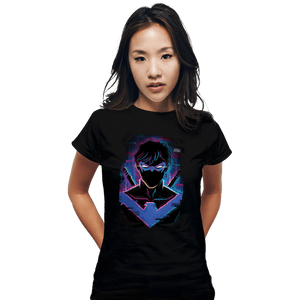 Daily_Deal_Shirts Fitted Shirts, Woman / Small / Black Glitch Nightwing