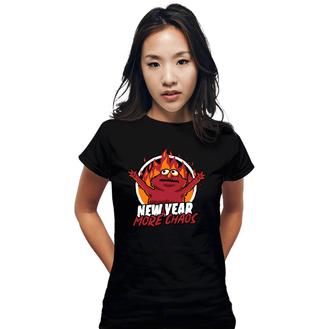 Daily_Deal_Shirts Fitted Shirts, Woman / Small / Black New Year More Chaos