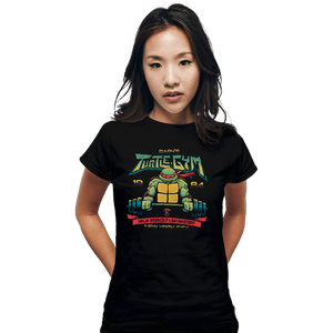 Daily_Deal_Shirts Fitted Shirts, Woman / Small / Black Raph's Turtle Gym