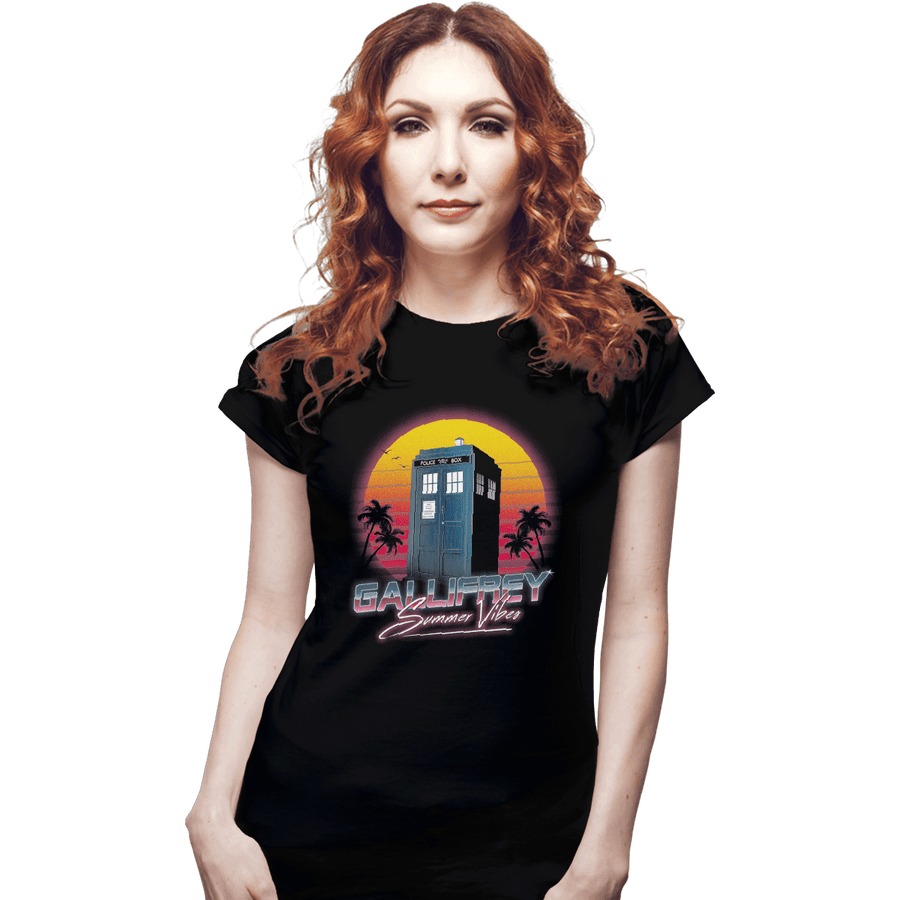 Shirts Fitted Shirts, Woman / Small / Black Gallifrey Summer Vibes