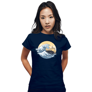 Daily_Deal_Shirts Fitted Shirts, Woman / Small / Navy The Great Wave of the Ringwraiths