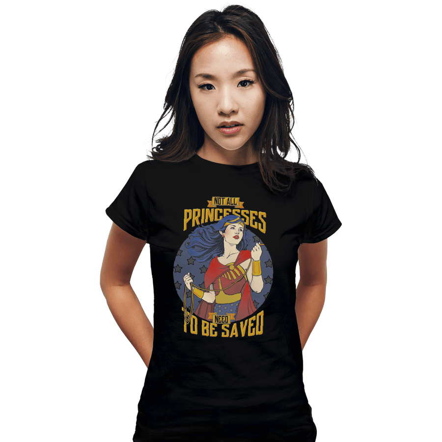 Shirts Fitted Shirts, Woman / Small / Black Not All Princesses Need to Be Saved
