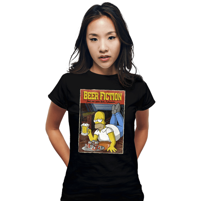 Daily_Deal_Shirts Fitted Shirts, Woman / Small / Black Beer Fiction