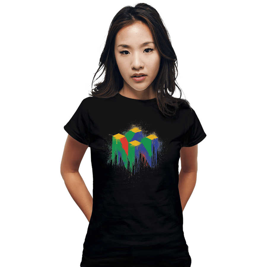 Shirts Fitted Shirts, Woman / Small / Black N64 Splash