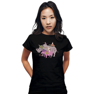 Daily_Deal_Shirts Fitted Shirts, Woman / Small / Black Mutant Animals