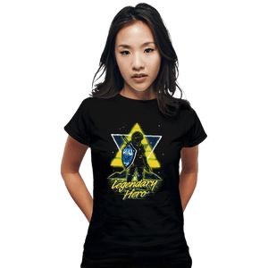 Shirts Fitted Shirts, Woman / Small / Black Retro Legendary Hero