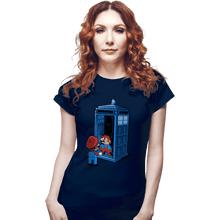 Load image into Gallery viewer, Shirts Fitted Shirts, Woman / Small / Navy Back To 8 Bits
