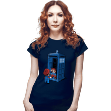 Load image into Gallery viewer, Shirts Fitted Shirts, Woman / Small / Navy Back To 8 Bits
