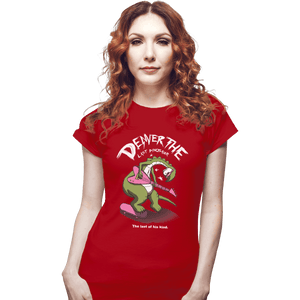 Shirts Fitted Shirts, Woman / Small / Red Last Dinosaur Vs The World