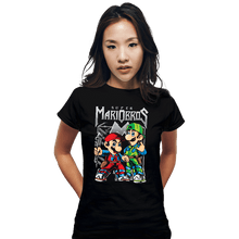 Load image into Gallery viewer, Daily_Deal_Shirts Fitted Shirts, Woman / Small / Black Super Metal Bros
