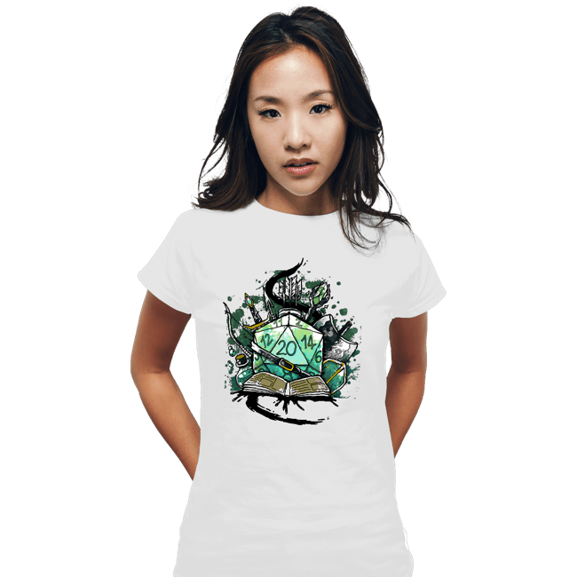 Shirts Fitted Shirts, Woman / Small / White Dice Sketch