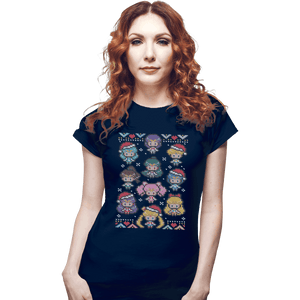 Shirts Fitted Shirts, Woman / Small / Navy A Senshi Family Christmas