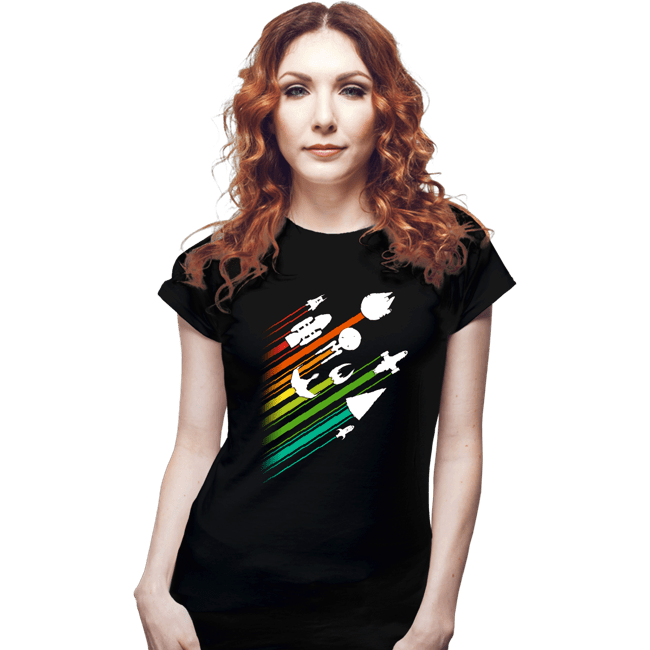 Shirts Fitted Shirts, Woman / Small / Black Warp Speed