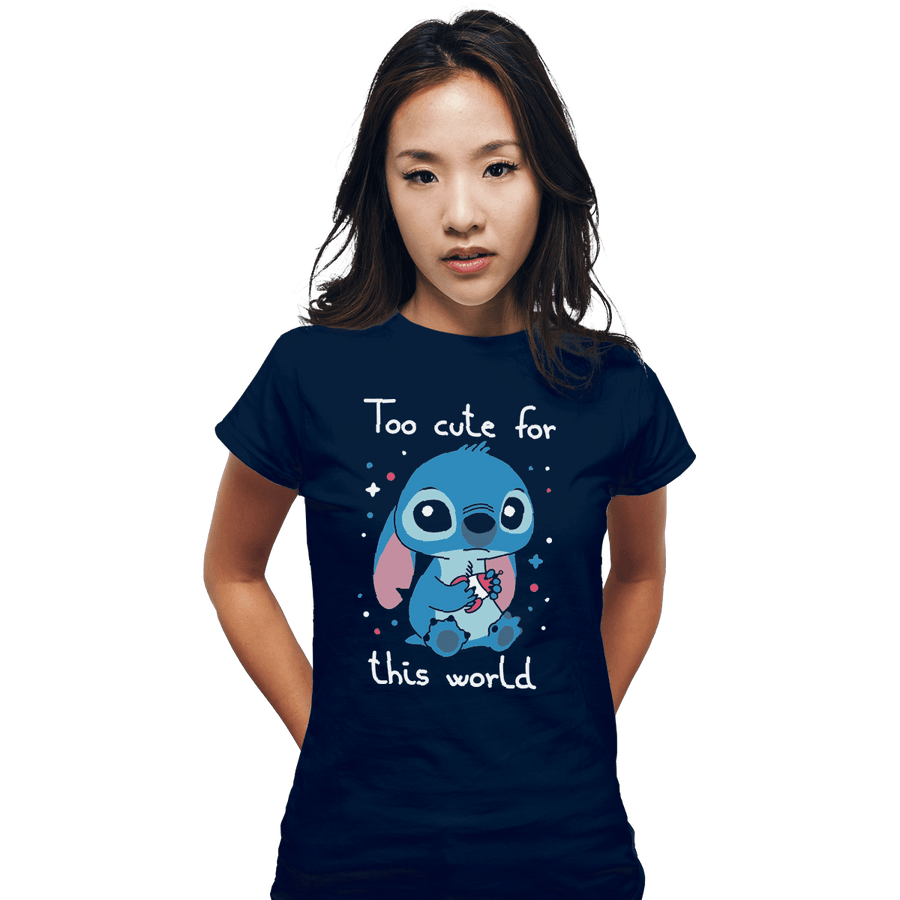 Shirts Fitted Shirts, Woman / Small / Navy Too Cute For This World