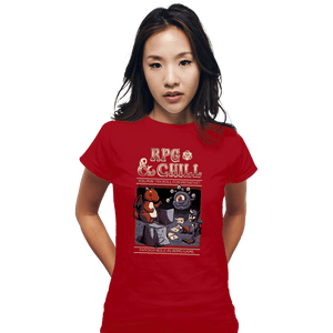 Daily_Deal_Shirts Fitted Shirts, Woman / Small / Red RPG & Chill
