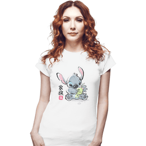 Shirts Fitted Shirts, Woman / Small / White Stitch Watercolor