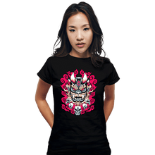 Load image into Gallery viewer, Shirts Fitted Shirts, Woman / Small / Black Oni Mask
