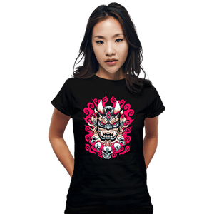 Shirts Fitted Shirts, Woman / Small / Black Oni Mask