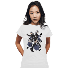Load image into Gallery viewer, Daily_Deal_Shirts Fitted Shirts, Woman / Small / White Android Hunter

