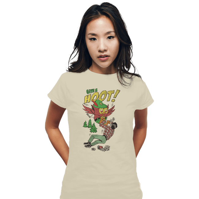Secret_Shirts Fitted Shirts, Woman / Small / White Give A Hoot