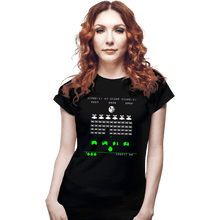 Load image into Gallery viewer, Daily_Deal_Shirts Fitted Shirts, Woman / Small / Black Star Invaders
