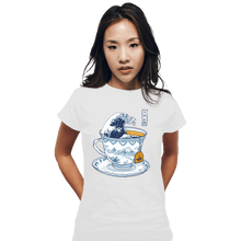 Load image into Gallery viewer, Shirts Fitted Shirts, Woman / Small / White The Great Kanagawa Tea
