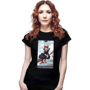 Daily_Deal_Shirts Fitted Shirts, Woman / Small / Black Tarot Ghibli The Magician