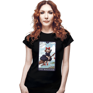 Daily_Deal_Shirts Fitted Shirts, Woman / Small / Black Tarot Ghibli The Magician