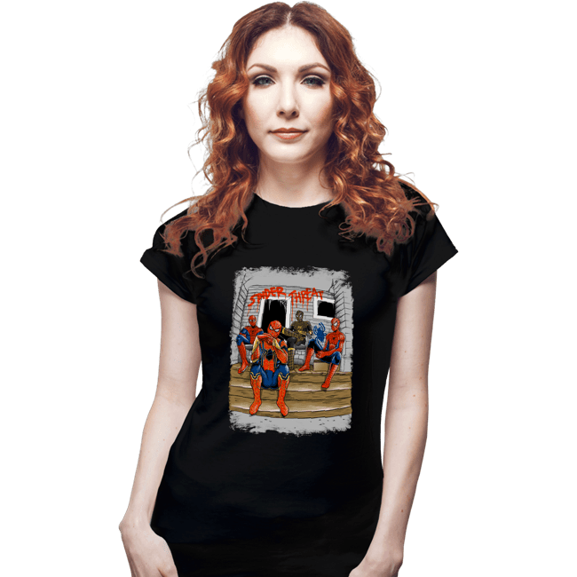 Daily_Deal_Shirts Fitted Shirts, Woman / Small / Black Spider Threat