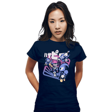 Load image into Gallery viewer, Secret_Shirts Fitted Shirts, Woman / Small / Navy Happy Attack
