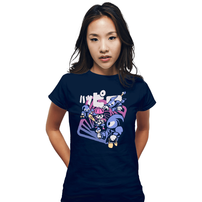 Secret_Shirts Fitted Shirts, Woman / Small / Navy Happy Attack