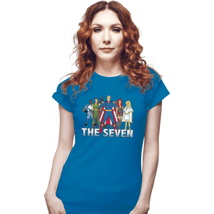 Shirts Fitted Shirts, Woman / Small / Sapphire Cartoon Seven