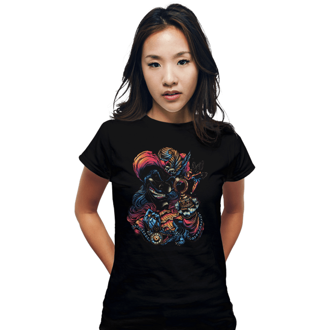 Daily_Deal_Shirts Fitted Shirts, Woman / Small / Black Colorful Captain