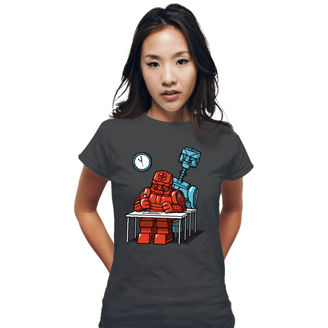 Secret_Shirts Fitted Shirts, Woman / Small / Charcoal Robot Exam