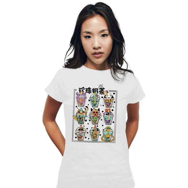 Secret_Shirts Fitted Shirts, Woman / Small / White Bubble-Tea Nerd