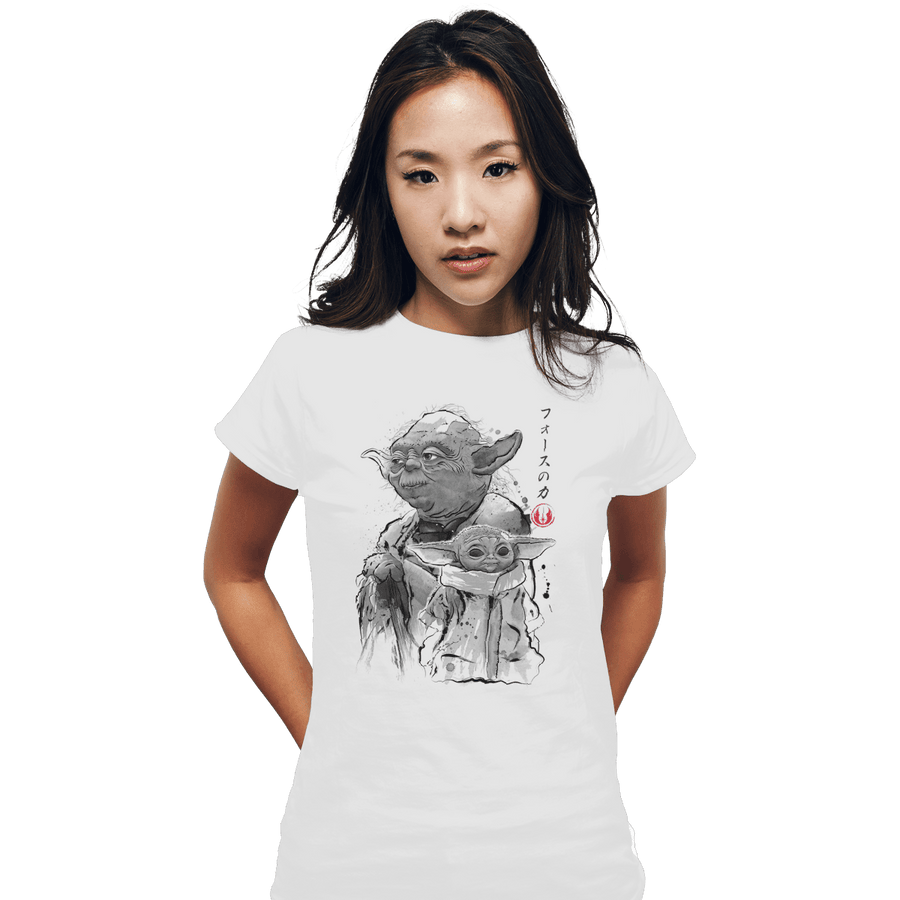 Shirts Fitted Shirts, Woman / Small / White Old And Young Sumi-e