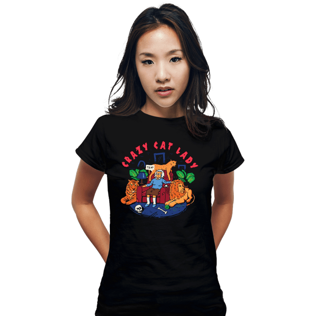 Daily_Deal_Shirts Fitted Shirts, Woman / Small / Black Cat Lady