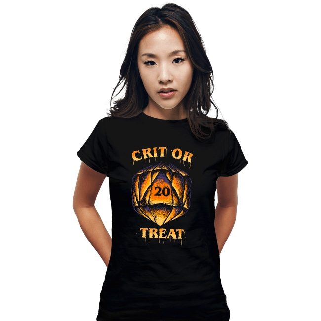 Daily_Deal_Shirts Fitted Shirts, Woman / Small / Black Crit Or Treat