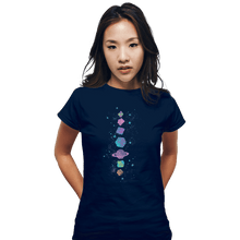 Load image into Gallery viewer, Shirts Fitted Shirts, Woman / Small / Navy Space Dice

