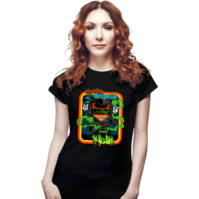 Daily_Deal_Shirts Fitted Shirts, Woman / Small / Black Speak & Spells
