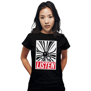 Shirts Fitted Shirts, Woman / Small / Black Listen and Obey