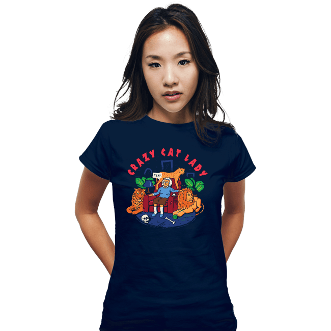Secret_Shirts Fitted Shirts, Woman / Small / Navy Crazy Cat Lady