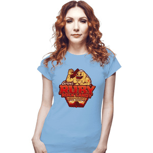 Shirts Fitted Shirts, Woman / Small / Powder Blue Goron’s Ruby Rock Candy
