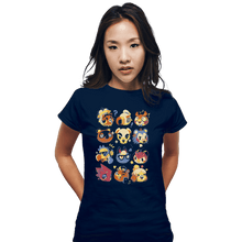 Load image into Gallery viewer, Shirts Fitted Shirts, Woman / Small / Navy Island Faces
