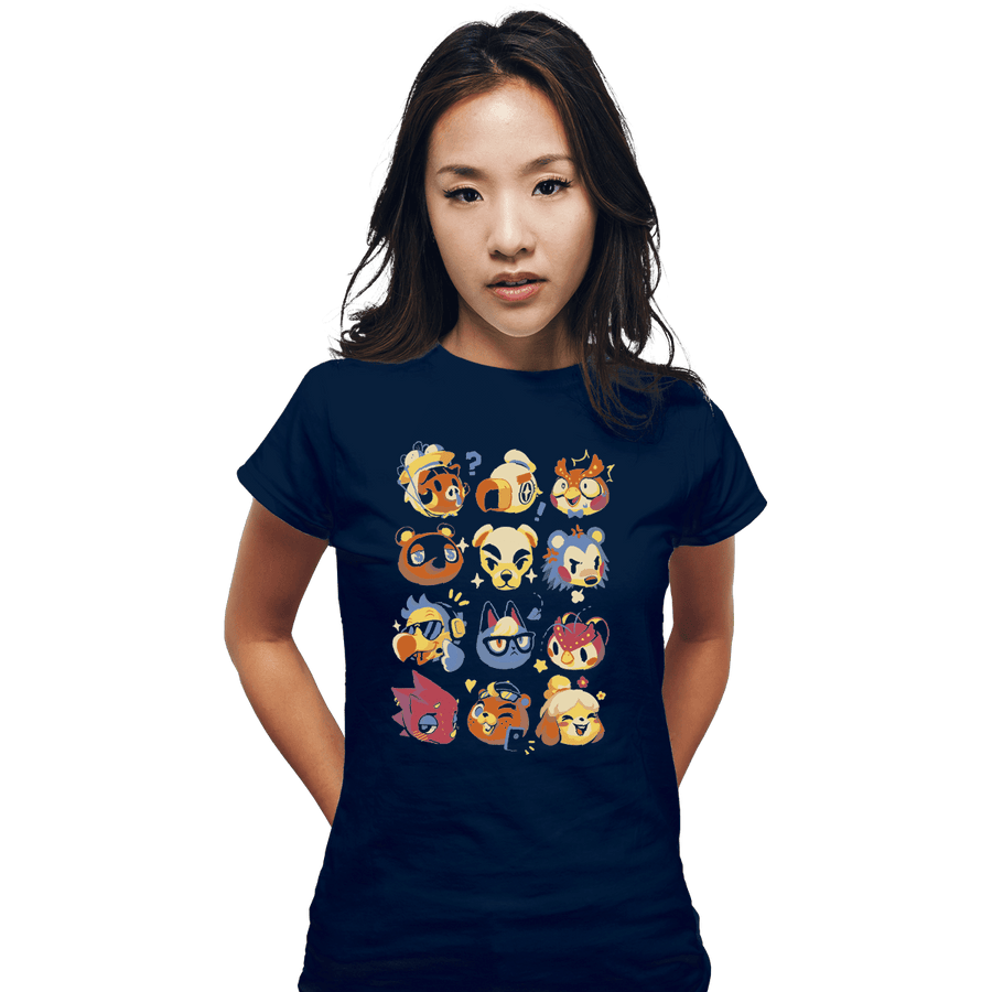 Shirts Fitted Shirts, Woman / Small / Navy Island Faces